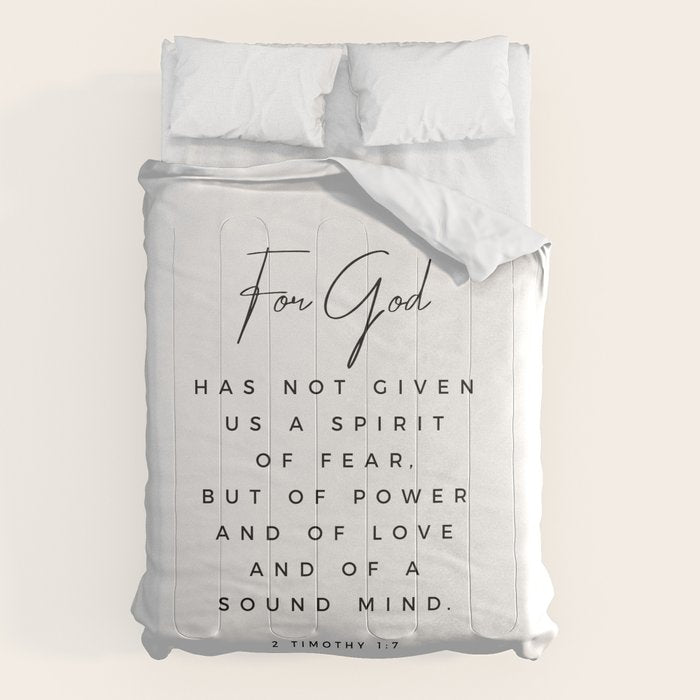 Christian Quote Wall Art 2 Timothy 1 7 For God Hath Not Given Us A Spirit Of Fear Bible Scripture Comforter Gallery Image 6