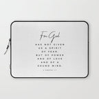 Christian Quote Wall Art 2 Timothy 1 7 For God Hath Not Given Us A Spirit Of Fear Bible Scripture Laptop Sleeve Gallery Image 1
