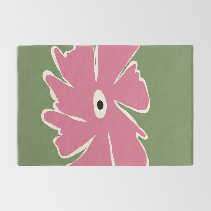 Pink and green bold flower Rug Gallery Image 2