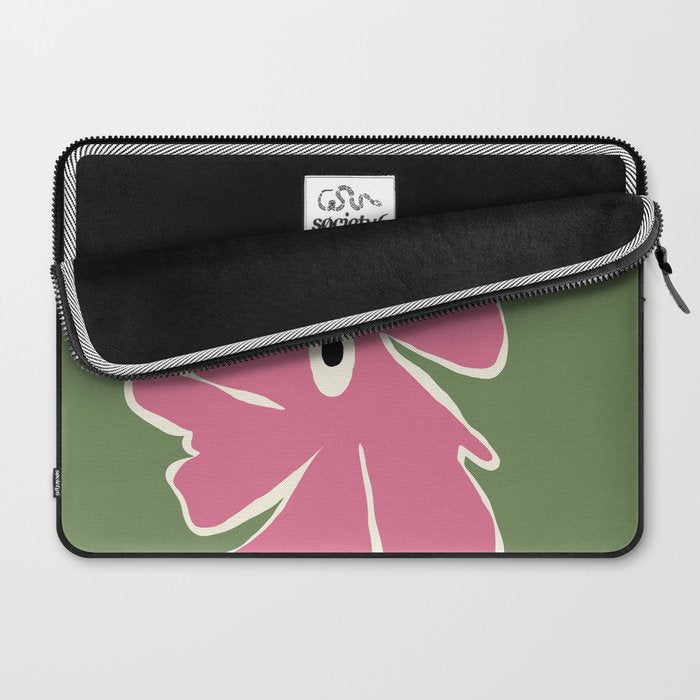 Pink and green bold flower Laptop Sleeve Gallery Image 2