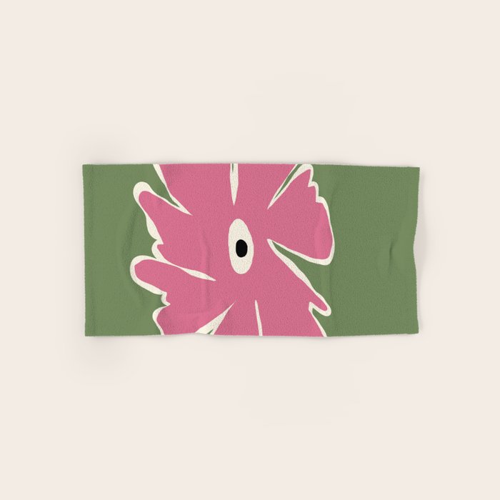 Pink and green bold flower Bath Towel Gallery Image 1