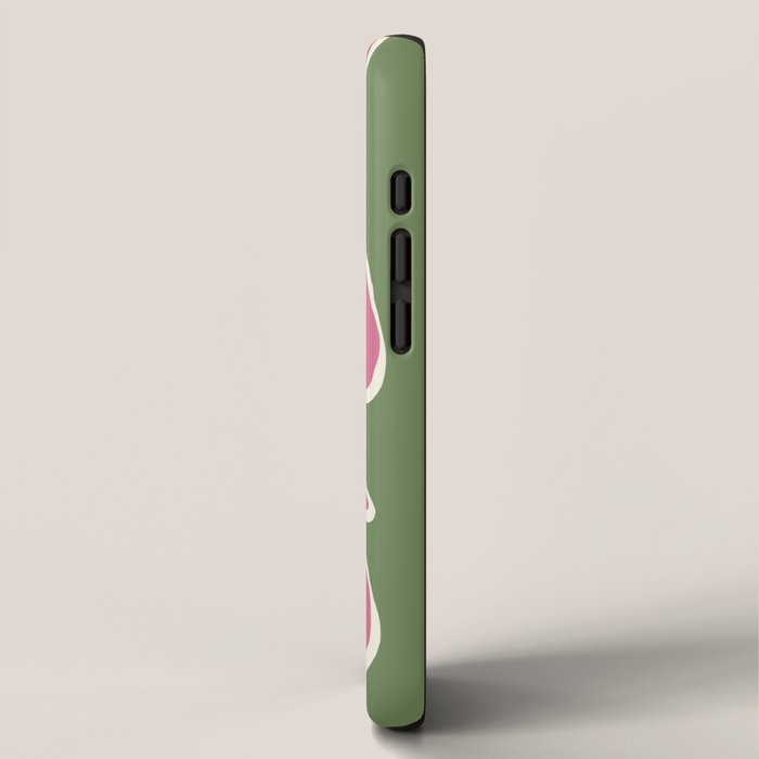 Pink and green bold flower iPhone Case Gallery Image 2