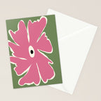 Pink and green bold flower Stationery Card Gallery Image 2