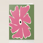 Pink and green bold flower Stationery Card Gallery Image 2
