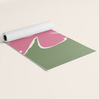 Pink and green bold flower Yoga Mat Gallery Image 2