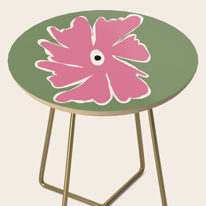 Pink and green bold flower Side Table Gallery Image 2