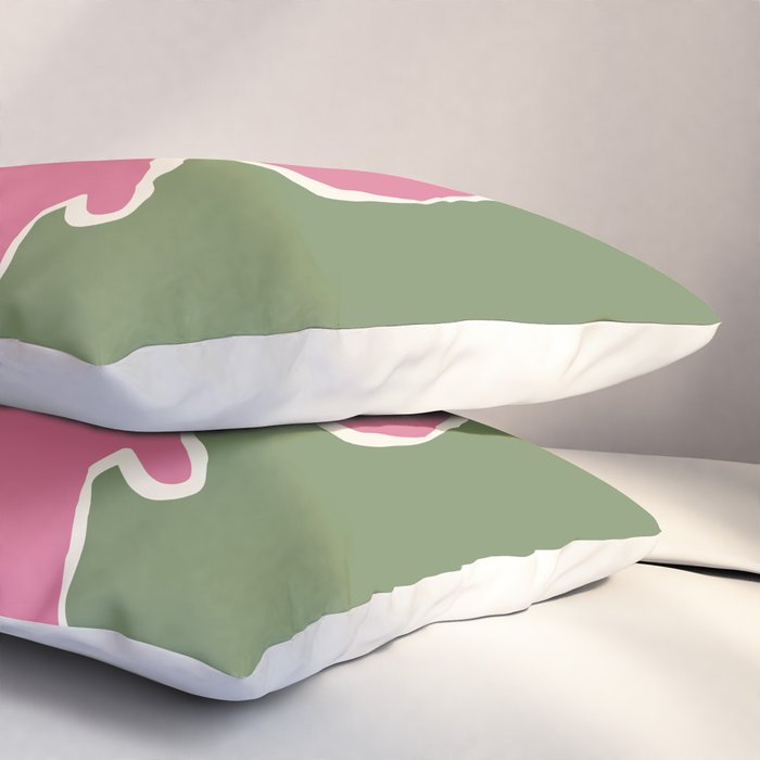 Pink and green bold flower Pillow Sham Gallery Image 3