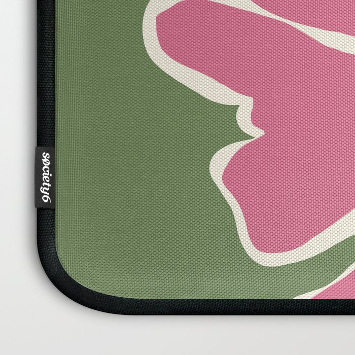 Pink and green bold flower Laptop Sleeve Gallery Image 3