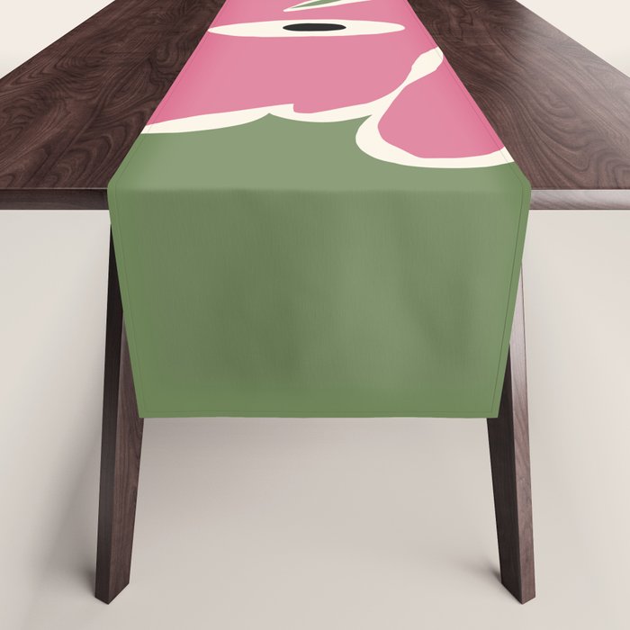 Pink and green bold flower Table Runner Gallery Image 1