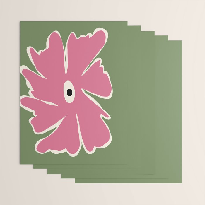 Pink and green bold flower Wrapping Paper Gallery Image 3