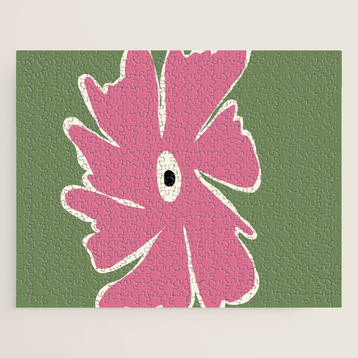 Pink and green bold flower Jigsaw Puzzle Gallery Image 1