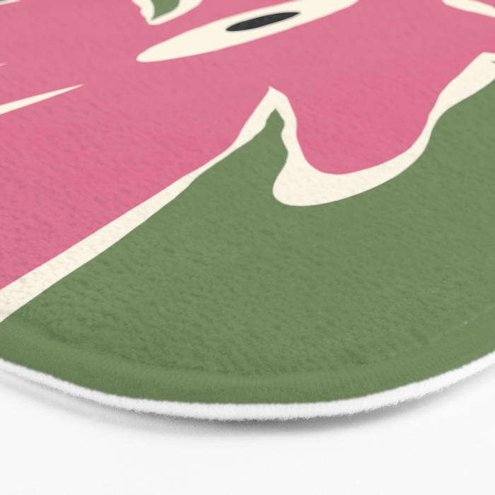 Pink and green bold flower Bath Mat Gallery Image 3