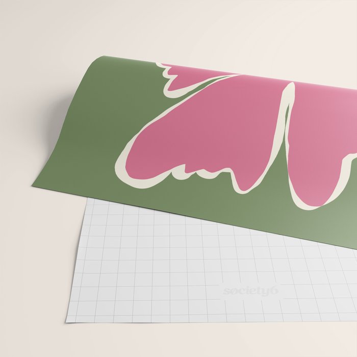 Pink and green bold flower Wrapping Paper Gallery Image 2