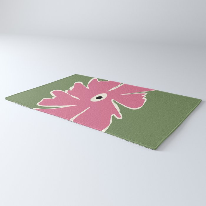Pink and green bold flower Rug Gallery Image 3