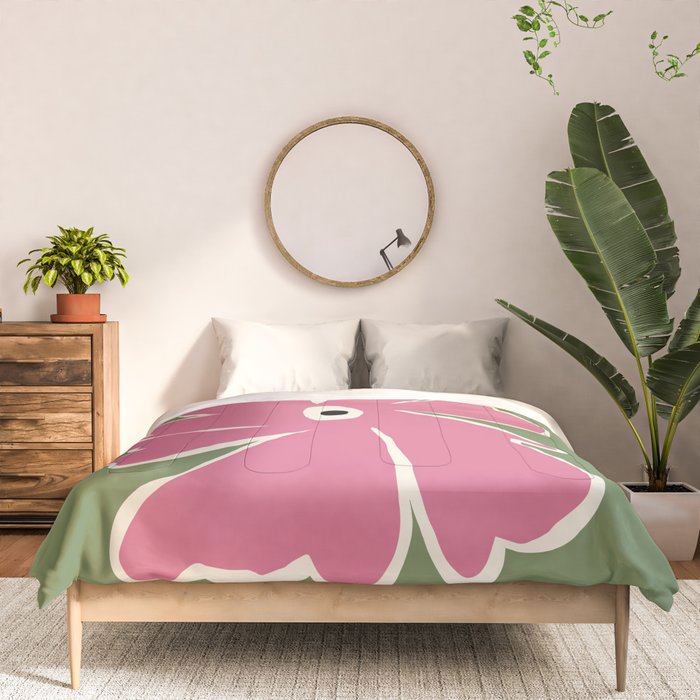 Pink and green bold flower Comforter Gallery Image 3