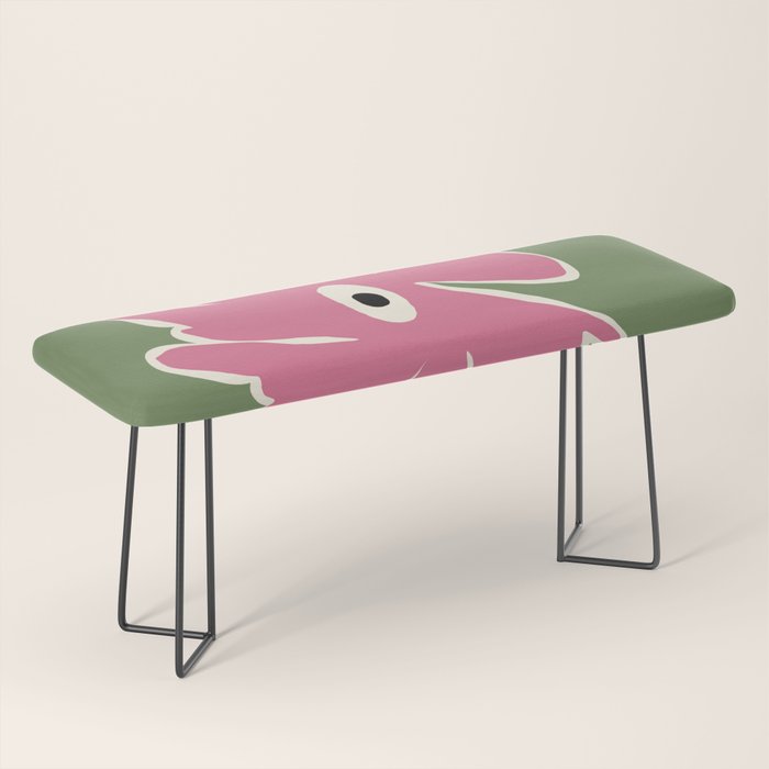 Pink and green bold flower Bench Gallery Image 1