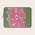 Pink and green bold flower Laptop Sleeve Gallery Image 1