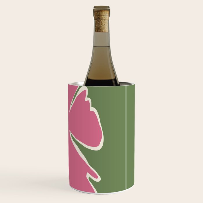 Pink and green bold flower Wine Chiller Gallery Image 3