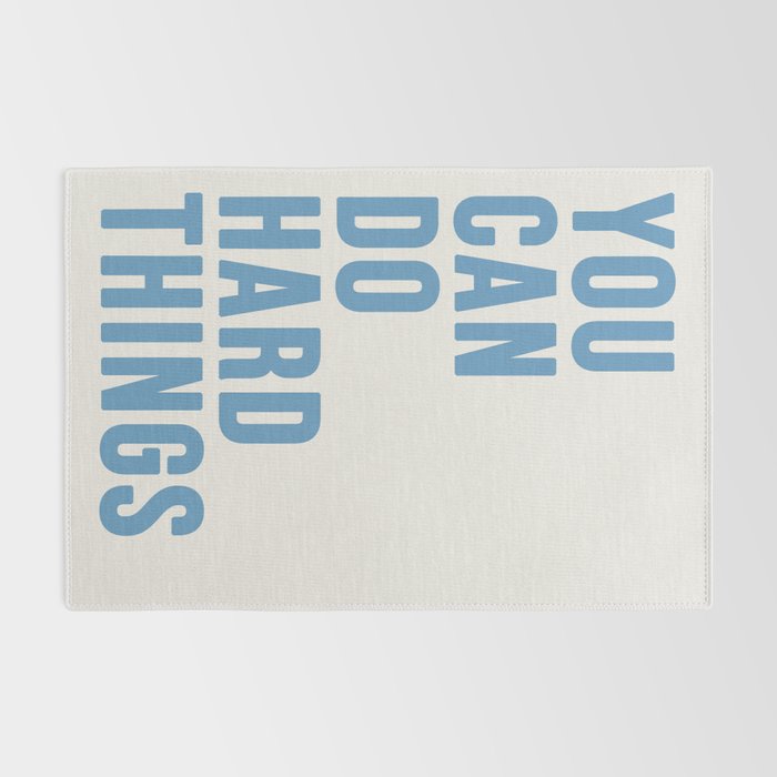 You Can Do Hard Things Cream & Blue Rug Gallery Image 2
