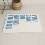 You Can Do Hard Things Cream & Blue Rug Gallery Image 1