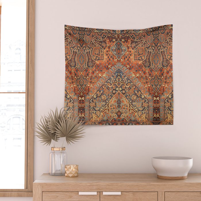 N198 - Vintage Heritage Traditional Golden Berber Moroccan Style Wall Tapestry Gallery Image 2