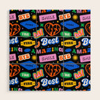 Fun retro quote sticker pattern Wood Wall Art Gallery Image 1