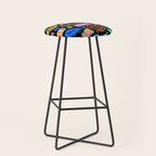 Fun retro quote sticker pattern Stool Gallery Image 1