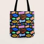 Fun retro quote sticker pattern Tote Bag Gallery Image 1