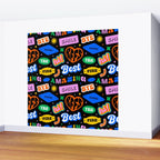 Fun retro quote sticker pattern Wall Mural Gallery Image 2
