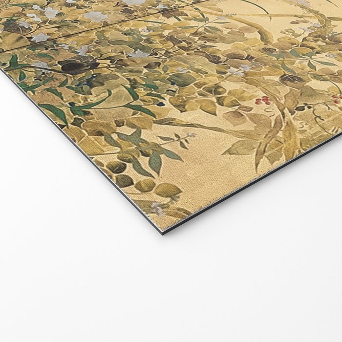 Japanese Edo Period Six-Panel Gold Leaf Screen - Spring and Autumn Flowers Welcome Mat Gallery Image 2