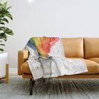 T-Rex Rainbow Puke Throw Blanket Gallery Image 1