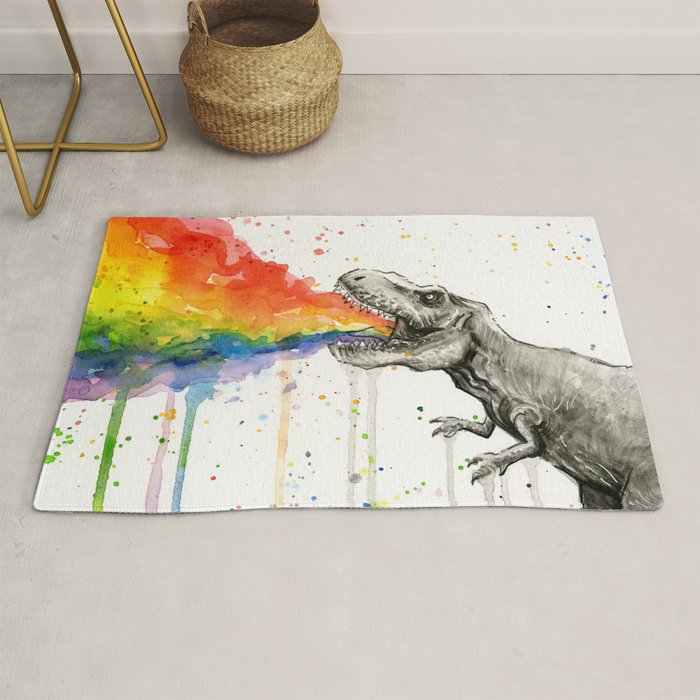 T-Rex Rainbow Puke Rug Gallery Image 1