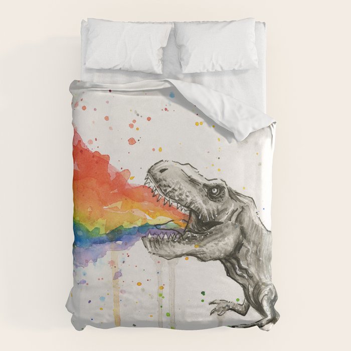T-Rex Rainbow Puke Duvet Cover Gallery Image 6