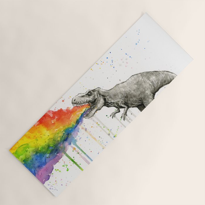 T-Rex Rainbow Puke Yoga Mat Gallery Image 1