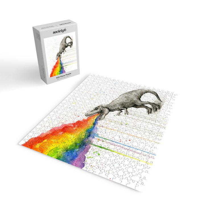 T-Rex Rainbow Puke Jigsaw Puzzle Gallery Image 2