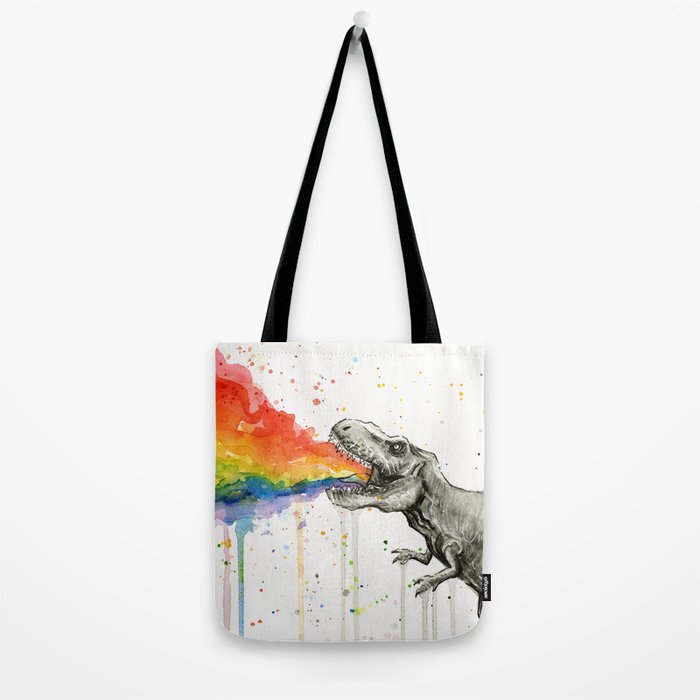 T-Rex Rainbow Puke Tote Bag Gallery Image 2