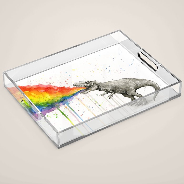 T-Rex Rainbow Puke Acrylic Tray Gallery Image 1