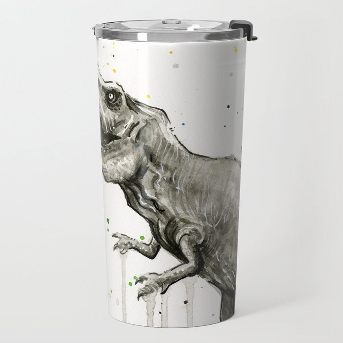 T-Rex Rainbow Puke Travel Mug Gallery Image 2