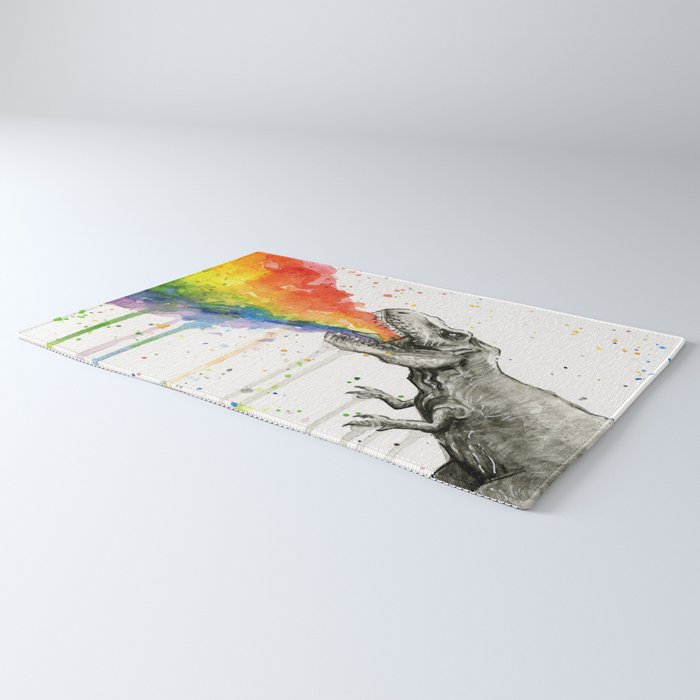 T-Rex Rainbow Puke Rug Gallery Image 3