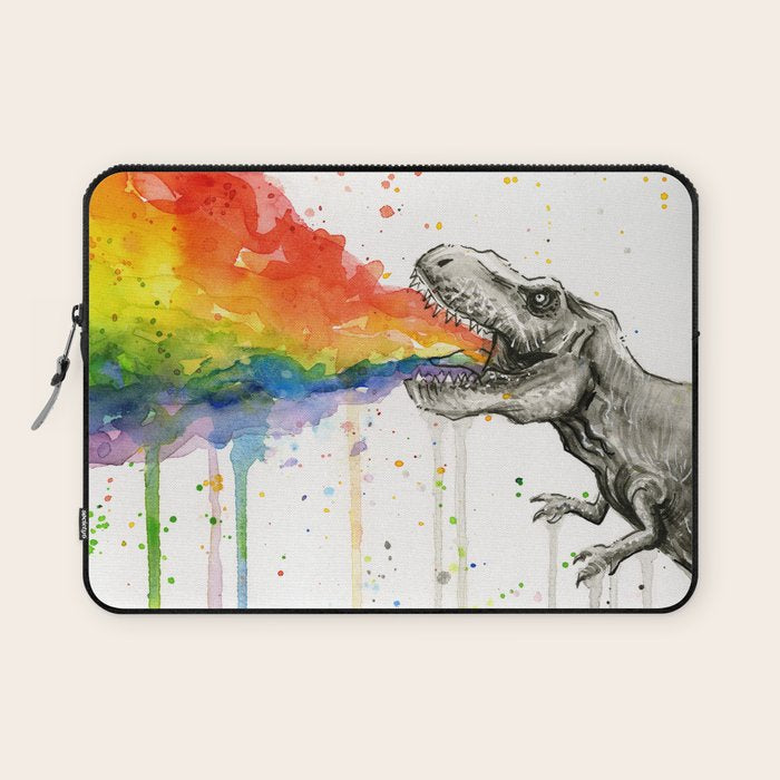 T-Rex Rainbow Puke Laptop Sleeve Gallery Image 1