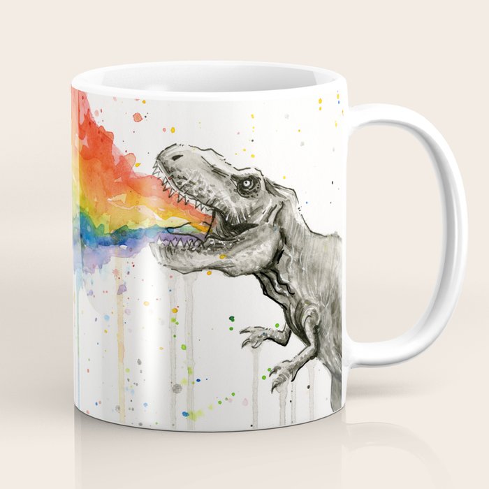 T-Rex Rainbow Puke Coffee Mug Gallery Image 1