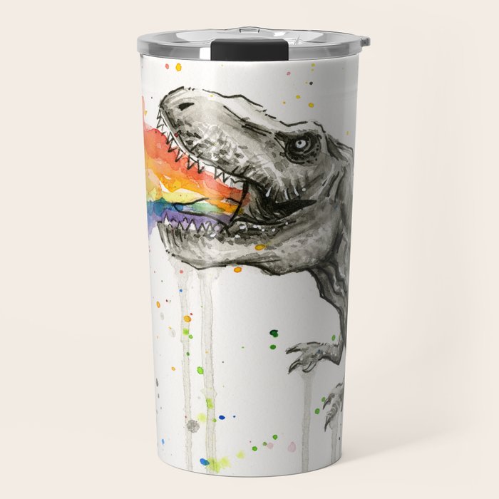 T-Rex Rainbow Puke Travel Mug Gallery Image 1
