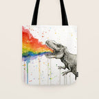 T-Rex Rainbow Puke Tote Bag Gallery Image 1