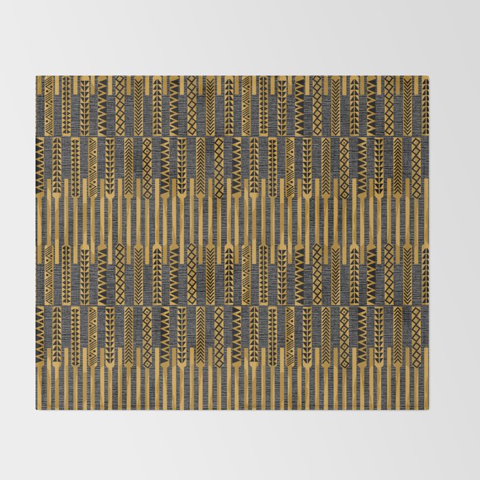 Ohe Kapala (Tapa Making Tool) Throw Blanket Gallery Image 2
