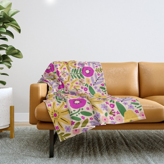 Hey, flowers Throw Blanket Gallery Image 1