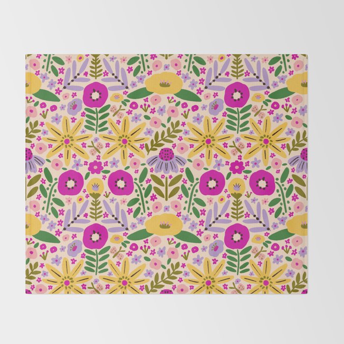 Hey, flowers Throw Blanket Gallery Image 2