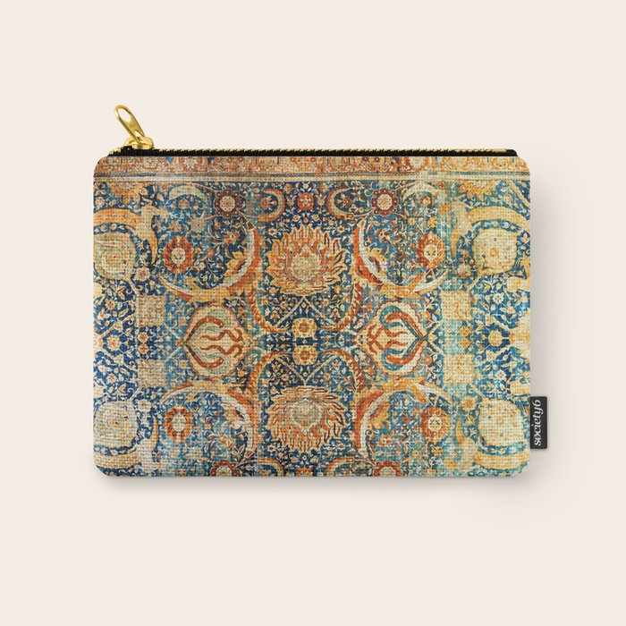 Antique Persian Animal Rug Print Carry All Pouch Gallery Image 1