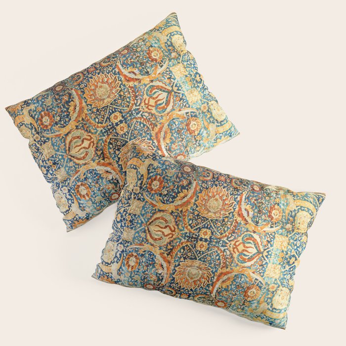 Antique Persian Animal Rug Print Pillow Sham Gallery Image 3