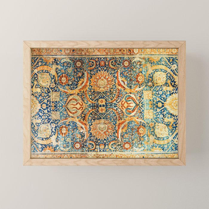 Antique Persian Animal Rug Print Mini Art Print Gallery Image 1