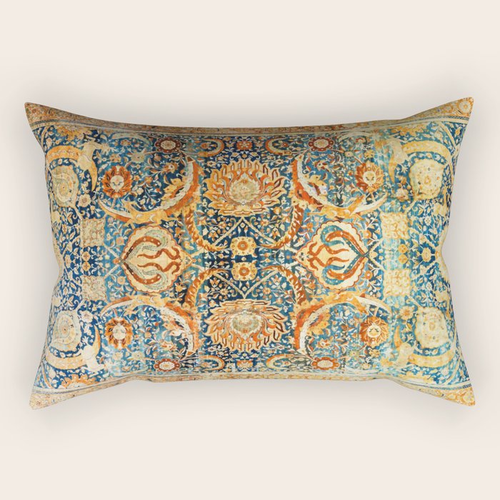 Antique Persian Animal Rug Print Rectangular Pillow Gallery Image 2